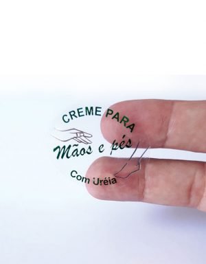 Etiqueta Oval colante Transparente - Creme para maoes e pes