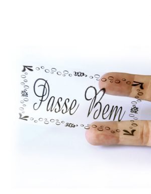 Etiqueta colante transparente - Passe Bem