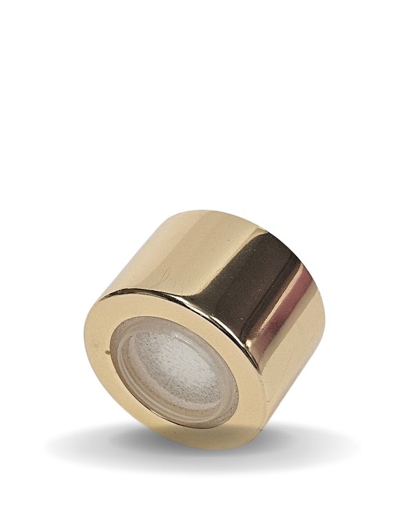 Tampa Metal Luxo Com Furo Rosca 28-410 - Dourado Silver